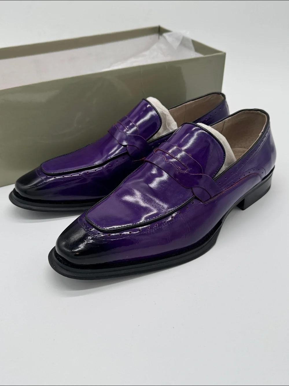 LEATHER SHOE (NATHAN) with pocket square and bow-tie